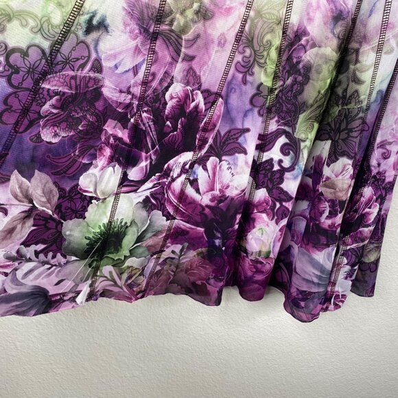 One World Women's Flowy Forest Fairy Whimsy Festival Pull On Skirt Multicolor L - Picture 6 of 9